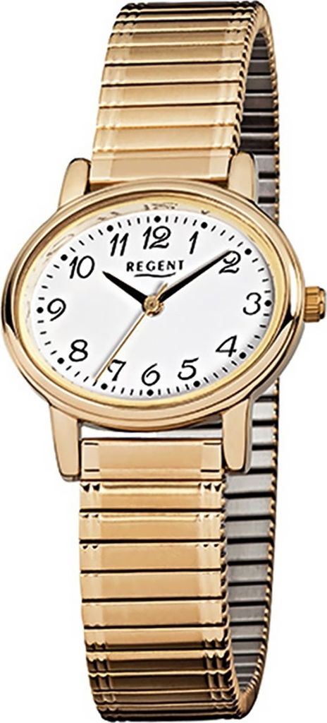 Regent Stahl Damen Uhr F-892 Quarzuhr Armband gold D2URF892
