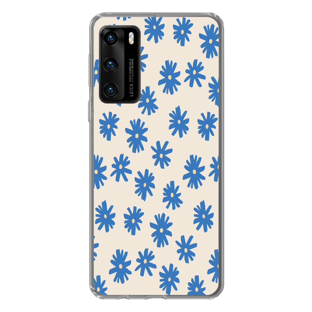 MuchoWow Handyhülle Schutzhülle Hülle für Huawei P40 Blume - Muster - Minimalismus Silikon Softcase Handy Hülle - Handytasche