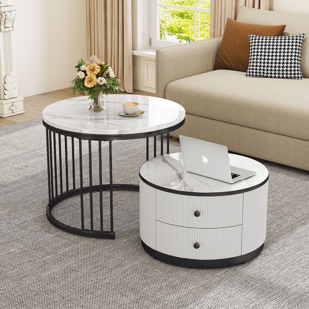 MODFU Couchtisch Wohnzimmertisch 2er Set für Wohnzimmer, Produktbild 