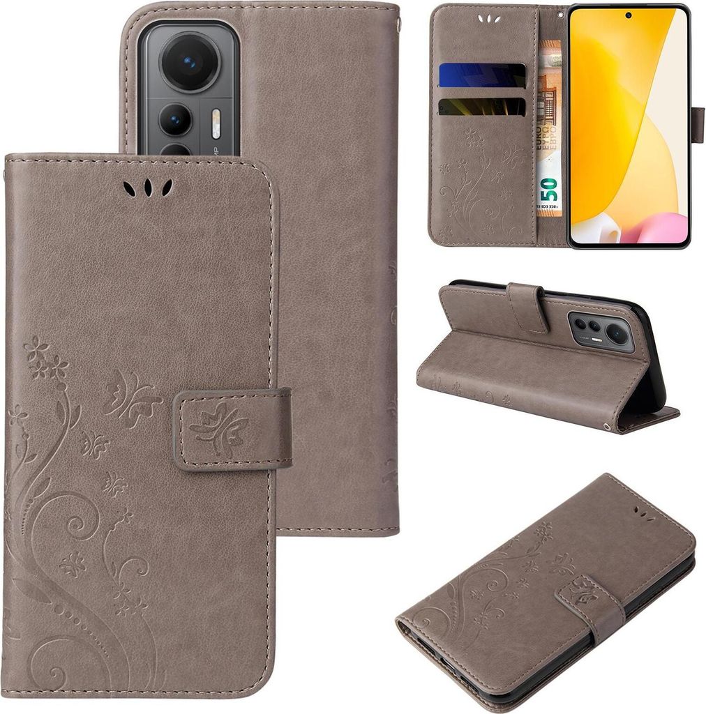 Handyhülle für Xiaomi 12 / 12X Floral Blumen Schmetterling Produktbild 