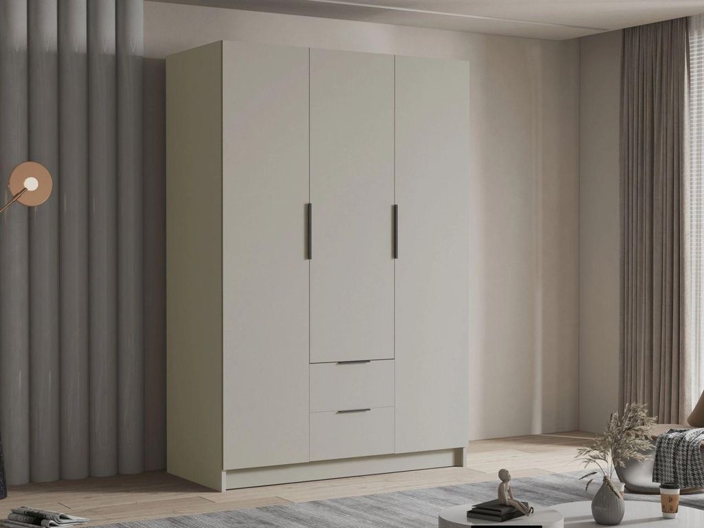Vysoká šatníková skriňa 150 cm MARILA - kašmír / čierna Obrázok produktu 
