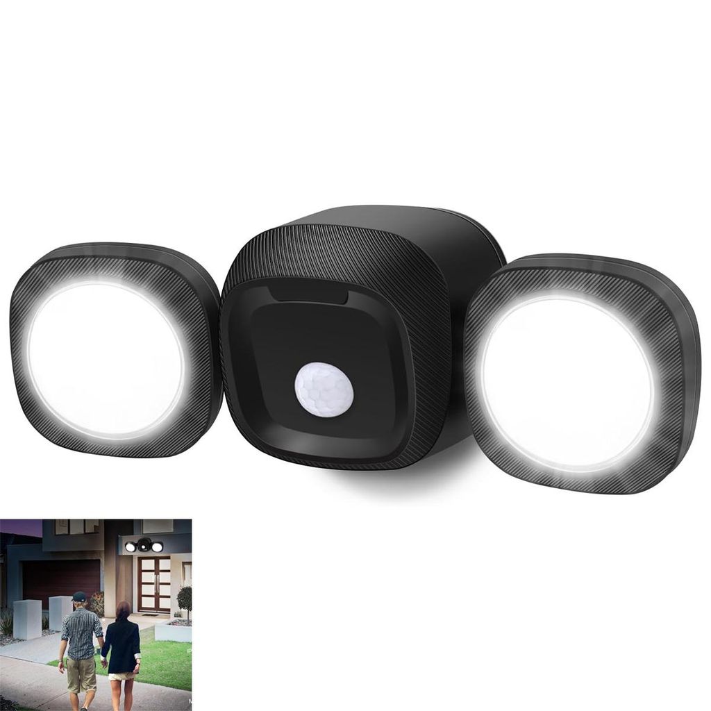 Außenlampe mit Bewegungsmelder batteriebetrieben – LED Aussenleuchte Akku Strahler | IP65 wasserdicht für Wandmontage