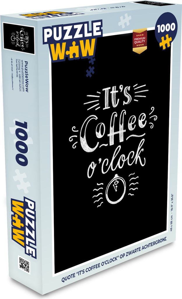 MuchoWow Puzzle 1000 Teile Es ist Kaffeezeit - Zitate - Sprichwörter - Kaffee - Spielzeug - Alt und Jung - Spiele - Puzzeln