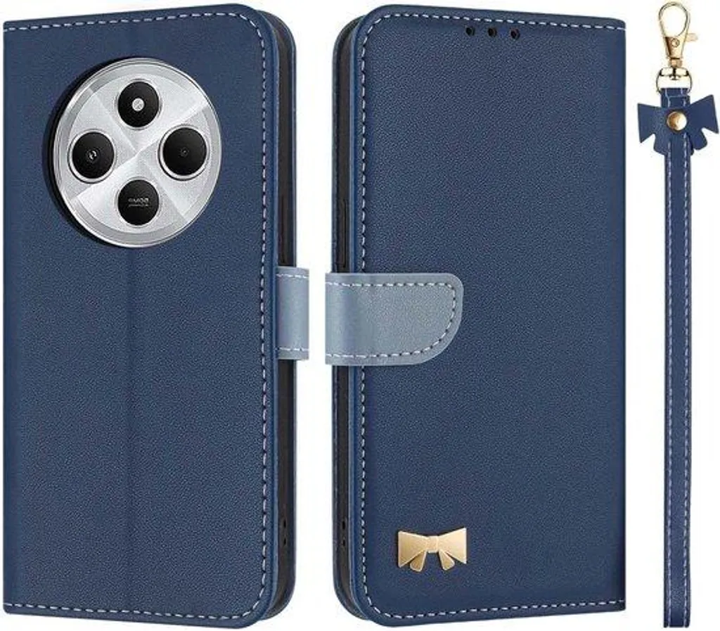 Étui en cuir RFID pour Redmi 14C 4G et Redmi A4 avec porte-monnaie noir