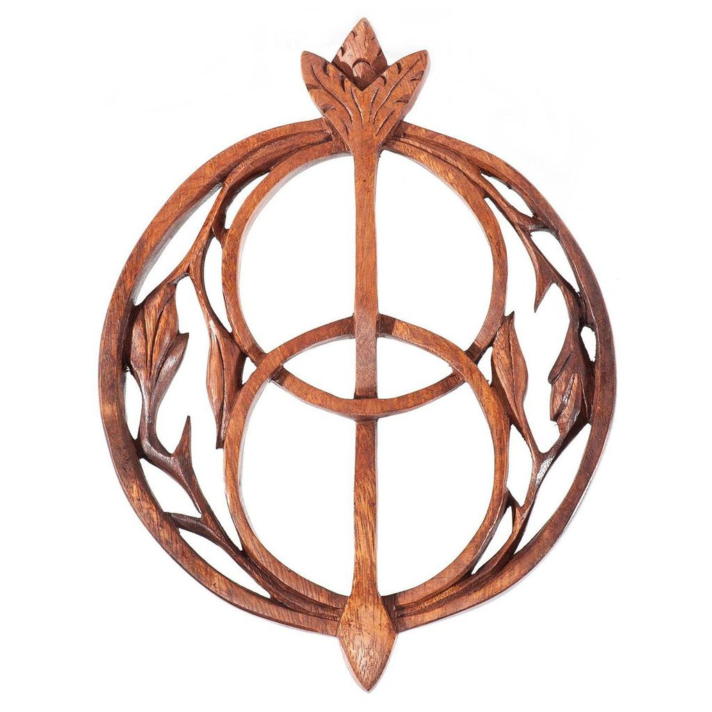 Wandschmuck Chalice Wells Avalon Wandbild groß geschnitztes Ornament H