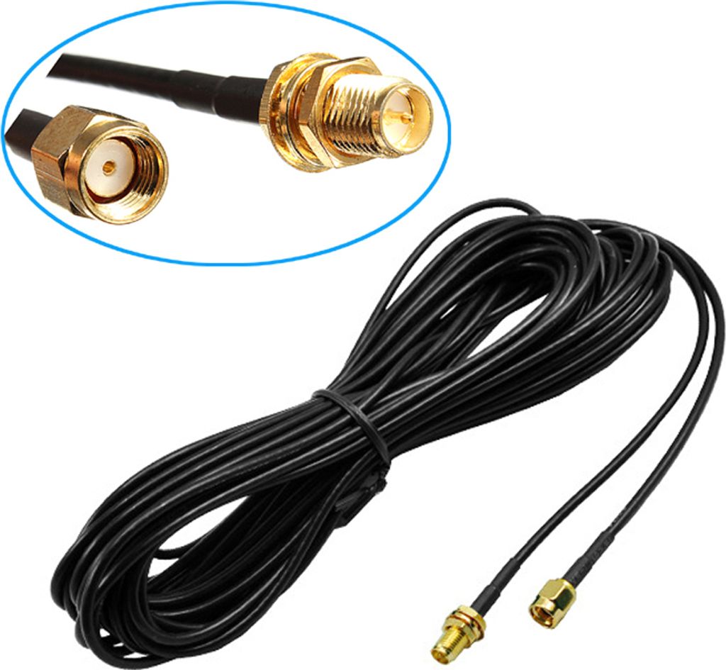 G00 WLAN GPS Antennen Verlängerungskabel 3 m – RP-SMA-A Stecker auf RP-SMA-B Buchse, Adapterkabel für Router & GPS Antennen
