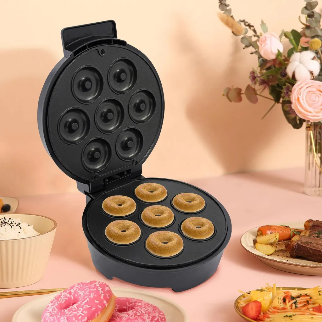Machine à beignets antiadhésive 1000W noire pour cuisson rapide