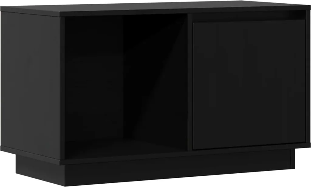 Mobile TV nero 74x35x44 cm in legno di pino massiccio