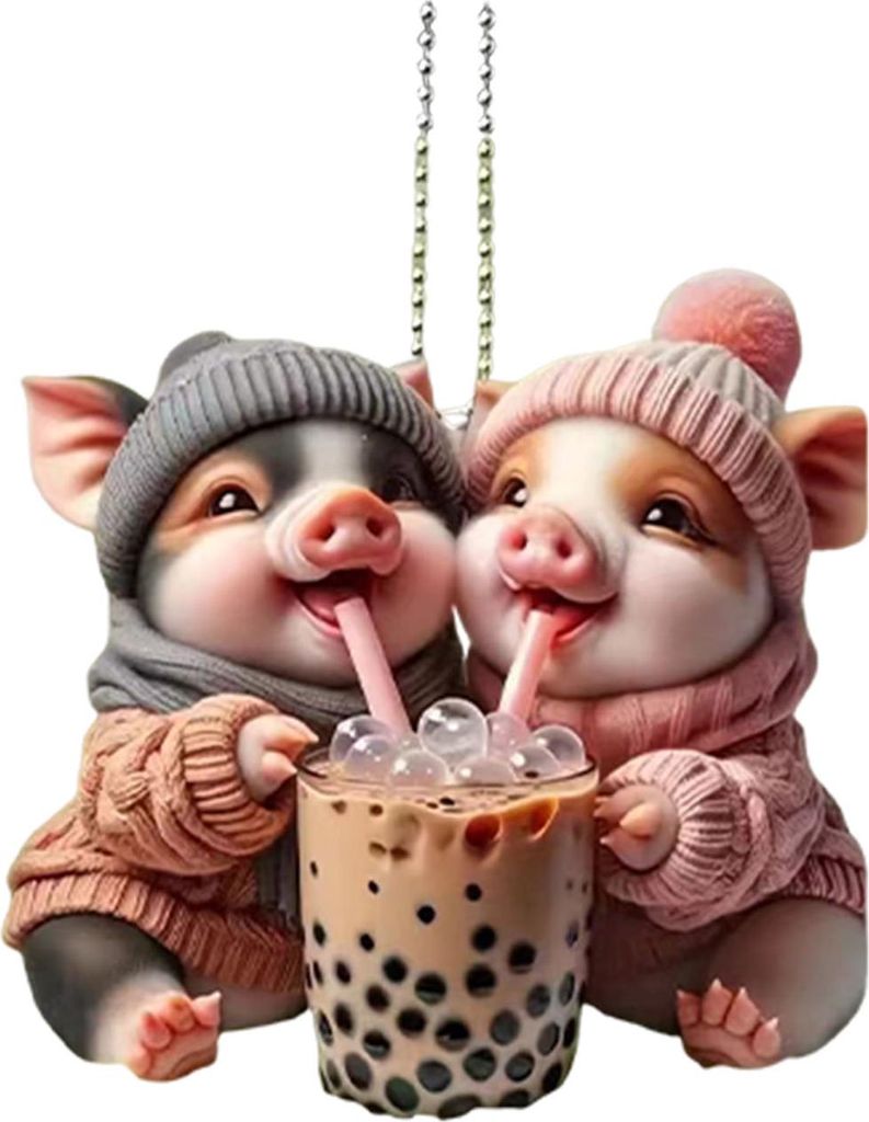 Autoanhänger, leicht, tragbar, Katzen-/Hunde-Design, hängender Anhänger, 2D-Acryl-Charme, Schlüsselanhänger, Schlüssel, Rucksäcke, Handtasch...