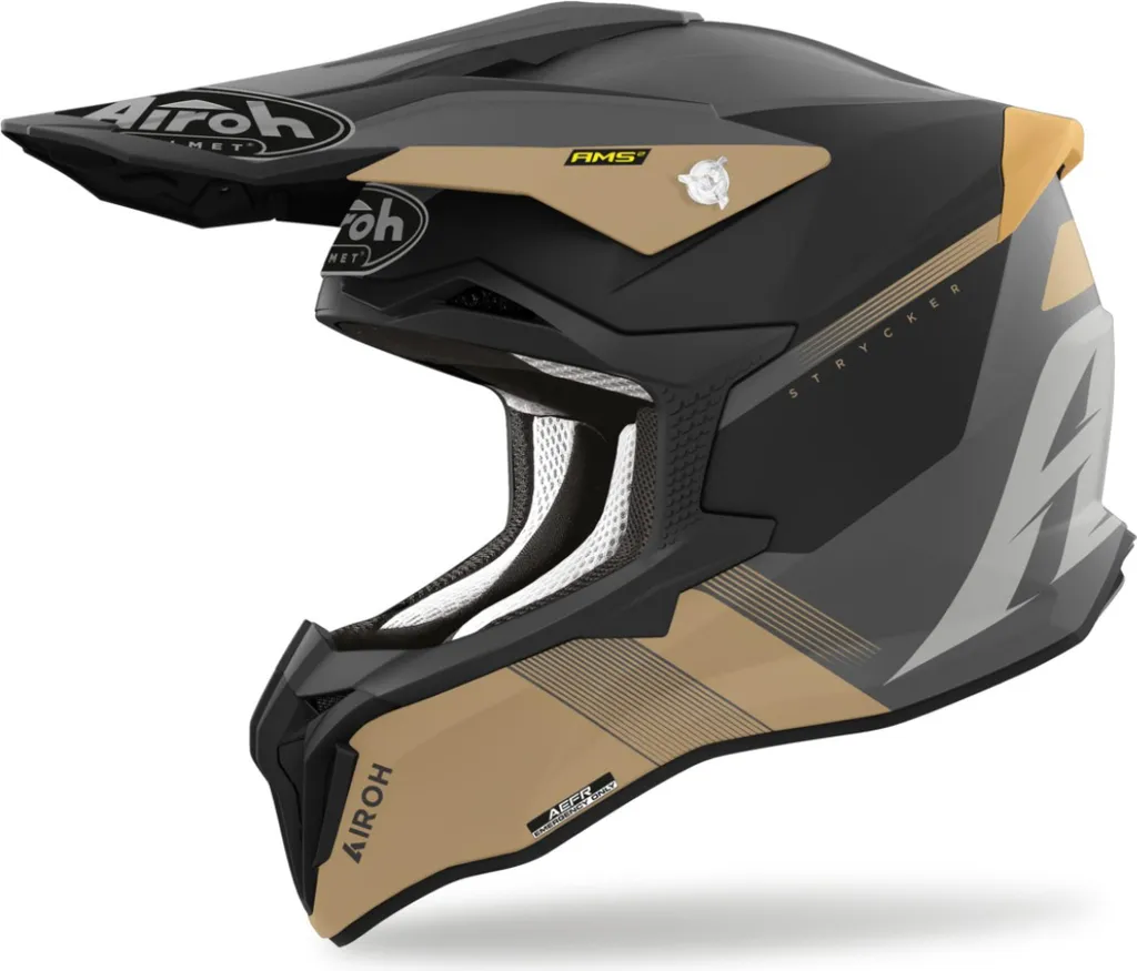 Casque Cross Airoh Strycker Blazer Doré Mat - Protection Motocross 2025