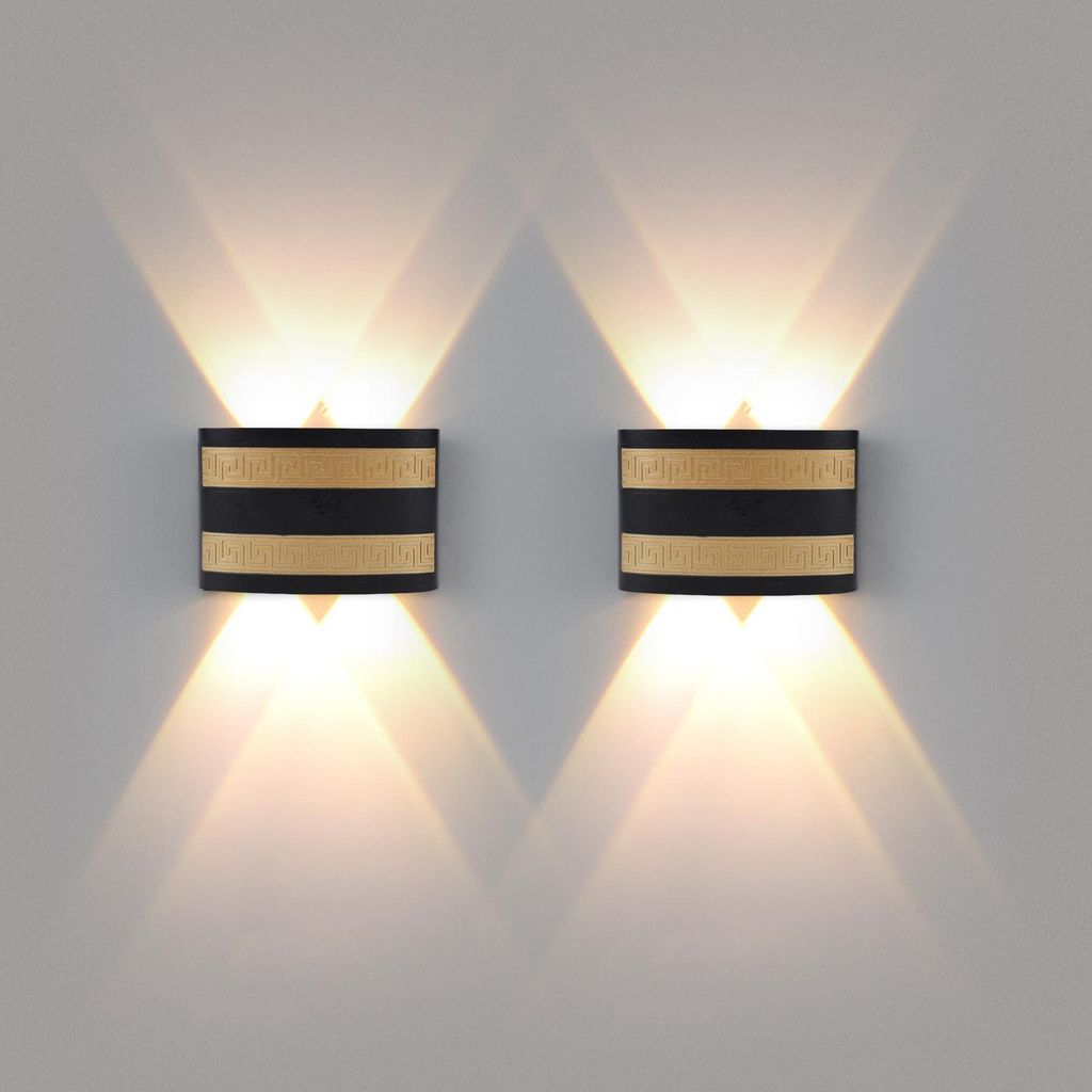 4-flammige LED-Wandleuchte, Wandleuchte aus Aluminium mit nach oben und unten gerichtetem Licht, Wandleuchten im modernen Design, warmes Licht für...