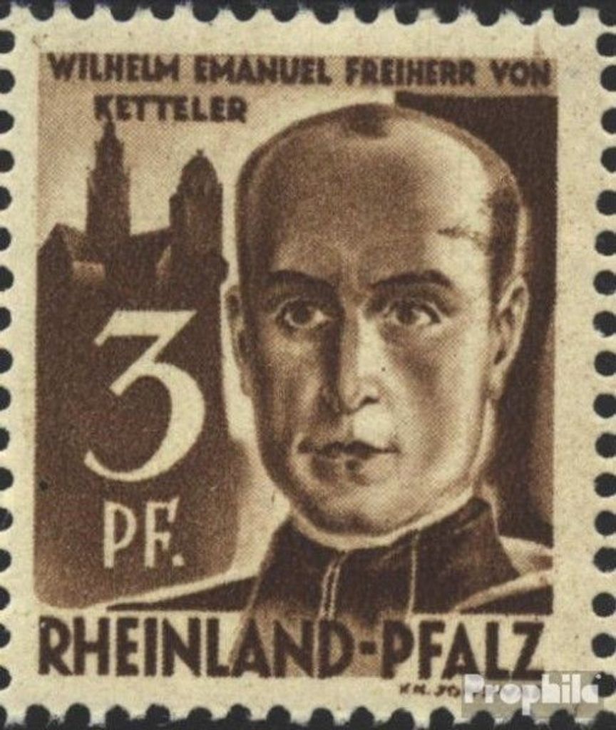 Briefmarken Franz. Zone-Rheinland Pfalz 1947 Mi 2II Narbe auf Stirn (Feld 71) postfrisch Freimarken