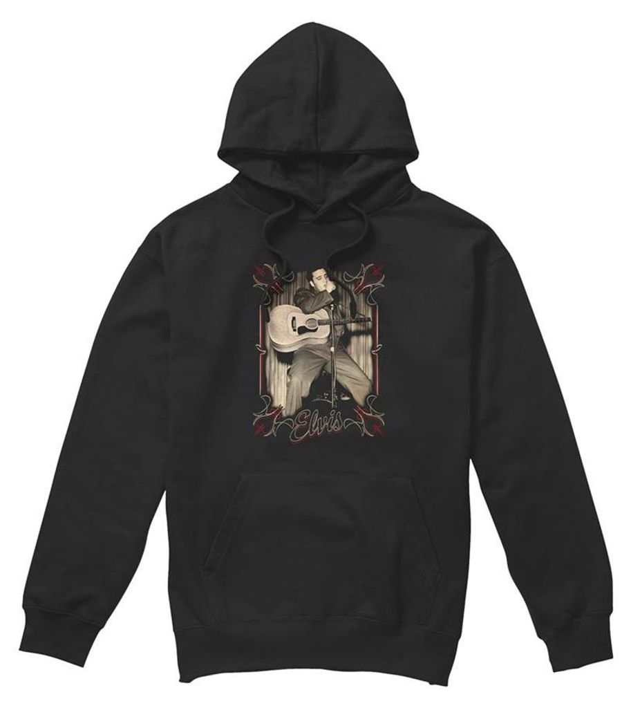 Elvis Presley - Kapuzenpullover für Herren/Damen Uni TV32830 (S) (Schwarz)