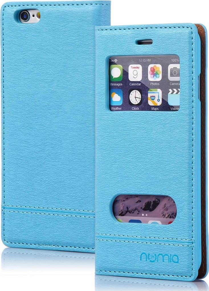 Apple iPhone 7 numia Bookstyle Fenster Blau