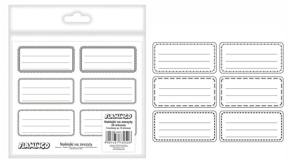 Adesivi per quaderni con fenicotteri Immagine del prodotto 