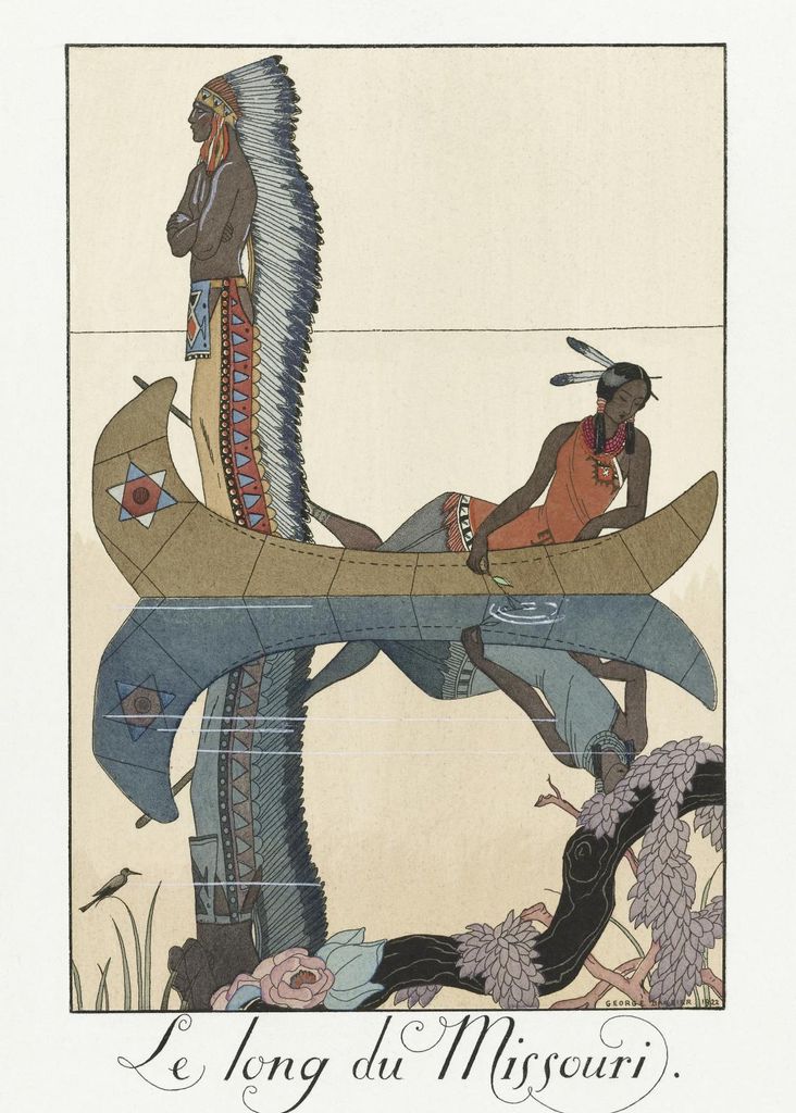 Plakat 50x70cm Langs de Missouri, Vintage Barbier für Salon