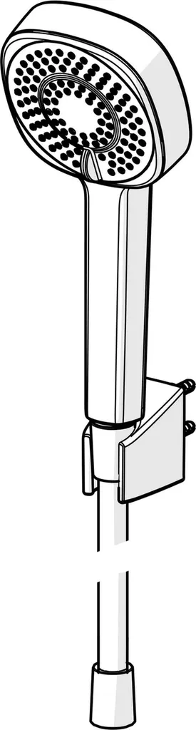 Hansa 44780133 Set di aste Basicjet Parete, Kit di Montaggio, doccetta, Spinta, portasapone | Asta 720 mm, Diametro Testa 95 mm, 3 getti, Tubo Doccia: 1750 mm, Cromo
