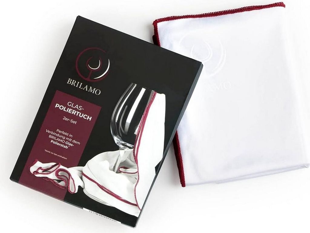 Brilamo Weinglaspolierer 2er-Set Weinglas Poliertuch Produktbild 