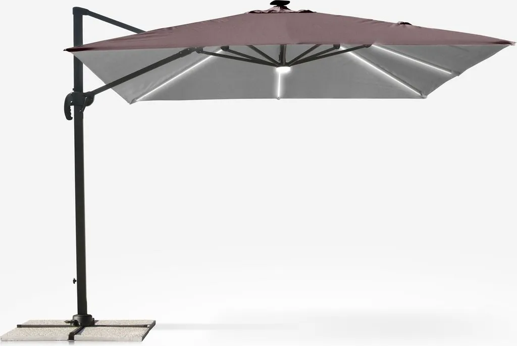 Parasol 3x3m LED Paradise Brown : Fini le Soleil et le Noir en Terrasse