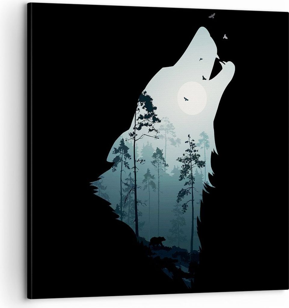 Bild auf Leinwand - Leinwandbild - Berge Höhle Park - 60x60cm - Wand Bild - Wanddeko - Wandbilder - Leinwanddruck - Bilder - Kunstdruck - Wanddeko...