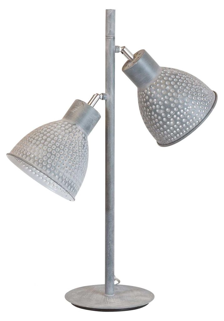 Tischleuchte ZEEF mit 2 Schirmen kleine Stehleuchte Iron Grey