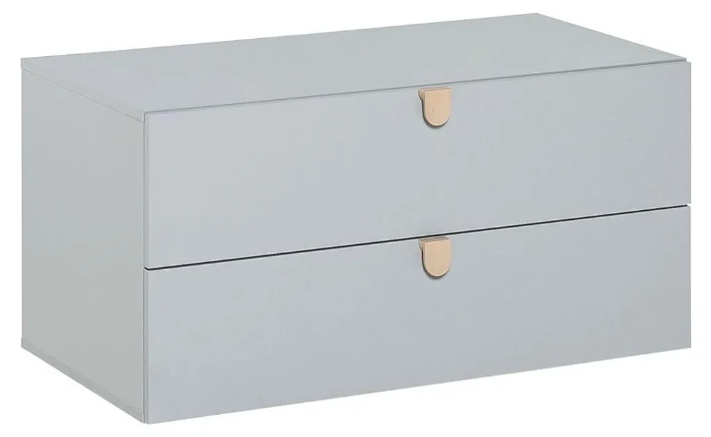 Petit Meuble de Rangement Gris Stige à 2 Tiroirs pour Chambre d'Enfant