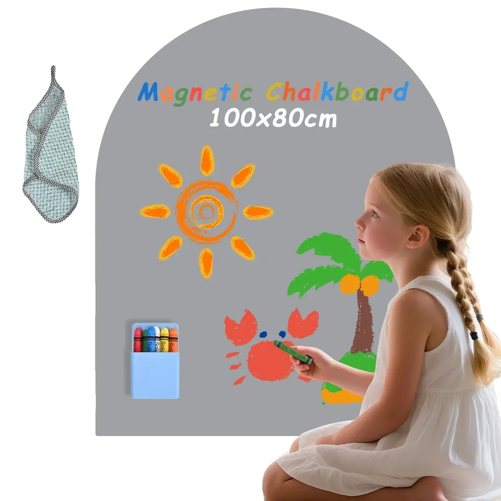 Tableau magnétique gris 3-en-1 avec kit d'installation facile inclus