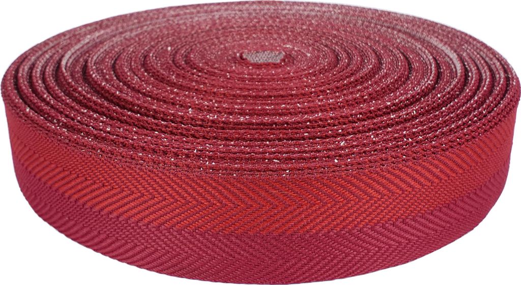 Teppicheinfassband 4x100 cm - Rot- Rubinrot - Einfassband aus Polyester mit Fischgrätenmuster und Thermokleber - Teppichband zum Kantenschutz und ...
