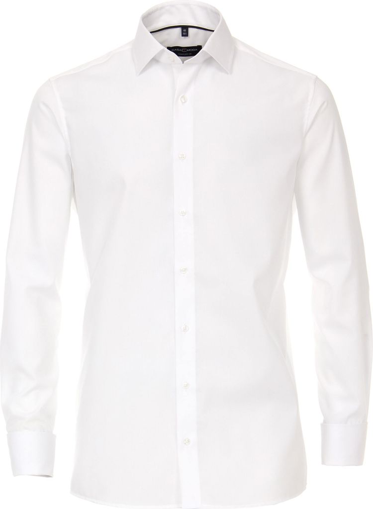 CASAMODA Herren Festhemd Langarm Kent Umschlag Comfort-Fit Weiß 46
