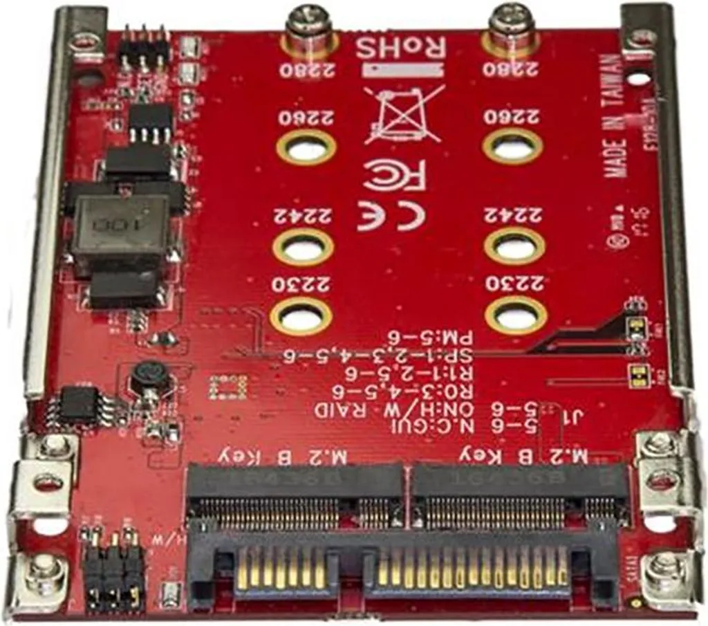 Adaptateur RAID Matériel pour 2 SSD M.2 - Interface SATA 6Gb/s - ASM1092R - 2