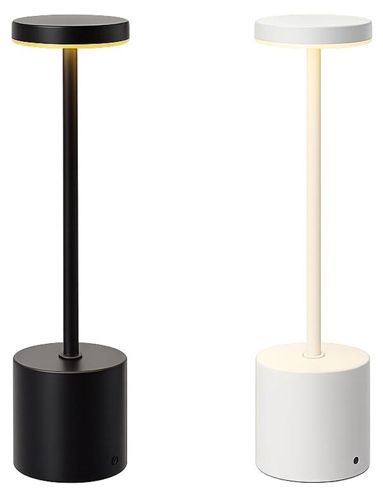 LED Tischlampe Akku Metall USB-C Lampe kabellos modern 34cm