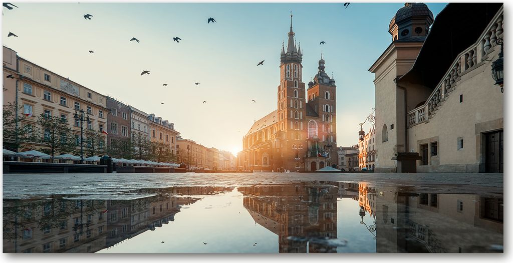 Tulup Leinwandbild -100x50 cm - Wandkunst - Drucke auf Leinwand - Leinwanddruck - Sehenswürdigkeiten & Architektur - Blau - Krakau Polen