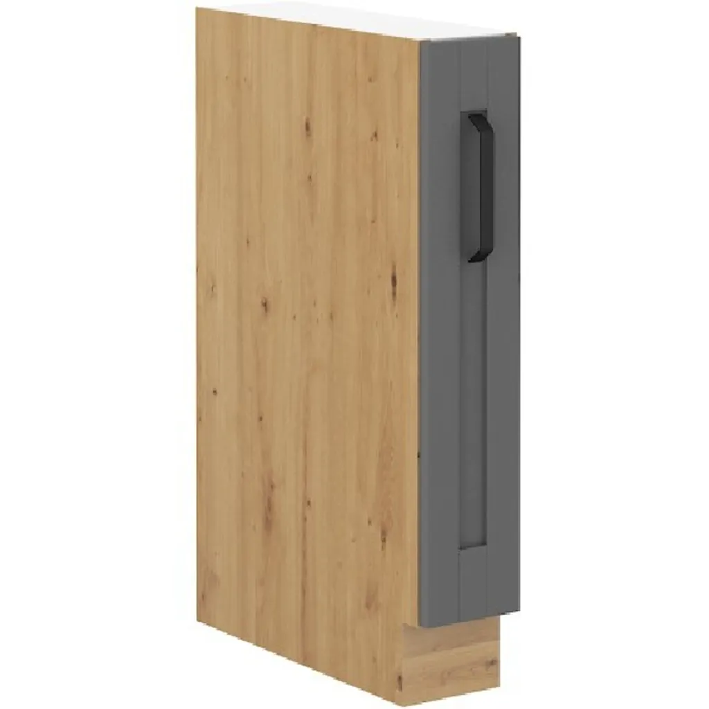 Mobile Estraibile LAILI 15cm Grigio e Rovere Artigianale - Salvaspazio