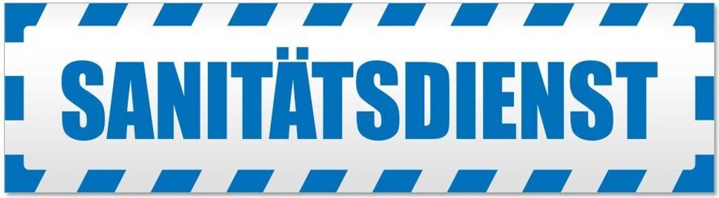 Kiwistar Sanitätsdienst gestreift Magnetschild Schild magnetisch - 60cm Blau - Magnetfolie für Auto PKW Kfz