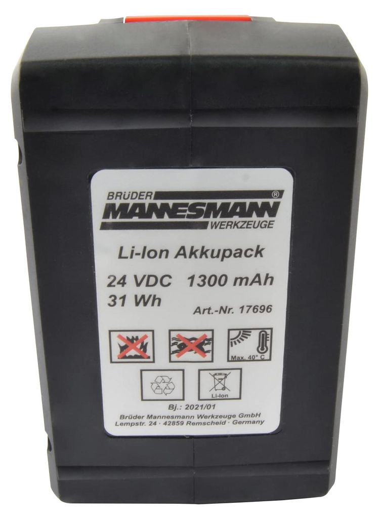 Brüder Mannesmann M17696 gereedschapsaccu, 24 V, 1,3 Ah, Productafbeelding 