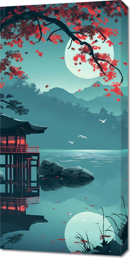 Bild 50x100cm Japanisches Pavillon