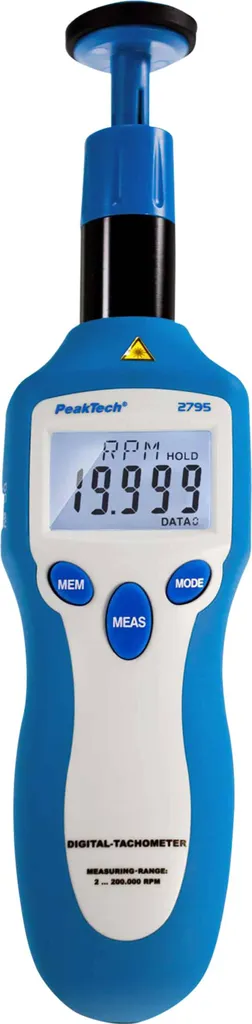 PeakTech P 2795 Tachymètre laser et contact pour mesures de précision