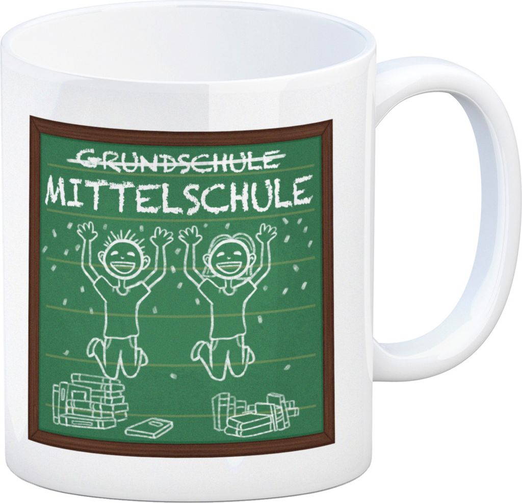 Mittelschule Kaffeebecher für die weiterführende Schule im Tafellook