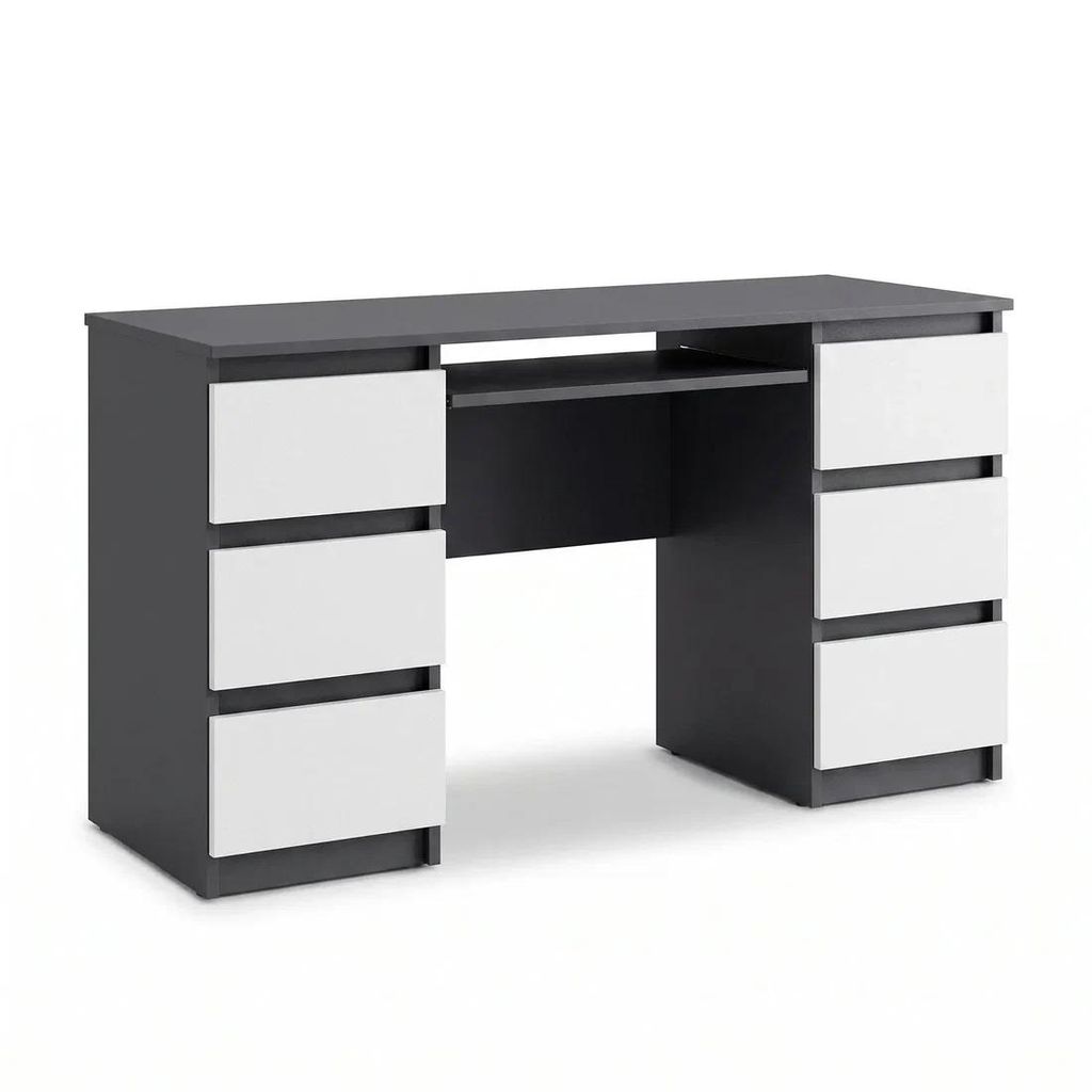 Cuba – Schreibtisch Mit 6 Schubladen Und Tastaturauszug 130 Produktbild 