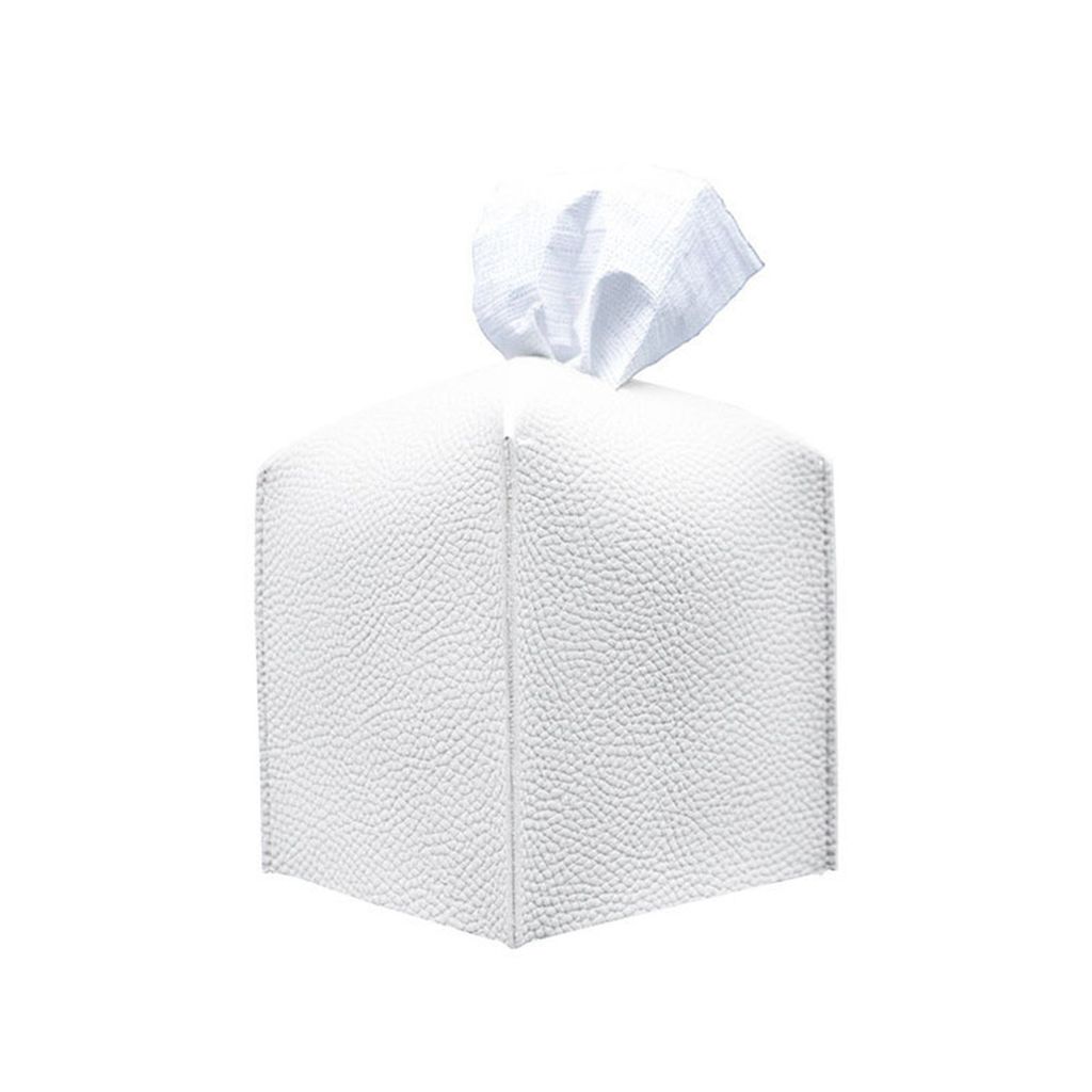 Tissue Box wasserdicht mit großer Kapazität faltbarer Kunstledergewebebehälter für Schlafzimmer-Weiß