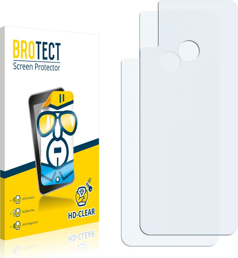 2x BROTECT Schutzfolie für Honor 10 Lite (Rückseite) Folie Klar Transparent