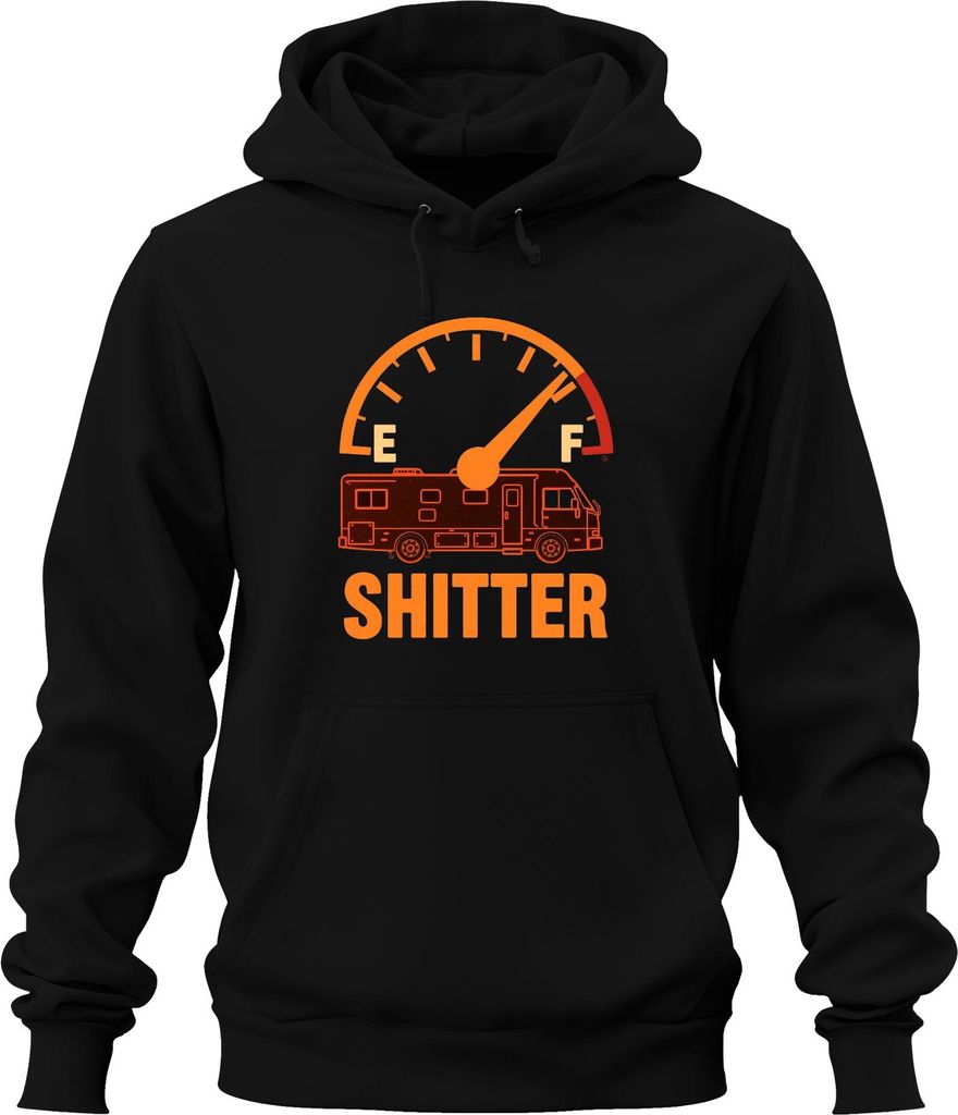 SHITTER Wohnmobil Camping Camper Wohnwagen Schöne Bescherung Uni Hoodie Kapuzenpullover, Schwarz, M