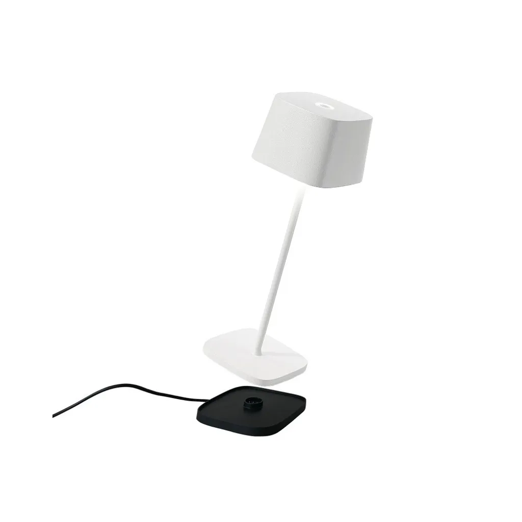 Zafferano Ofelia Pro Bianca: Lampada LED Ricaricabile per Tavolo Design