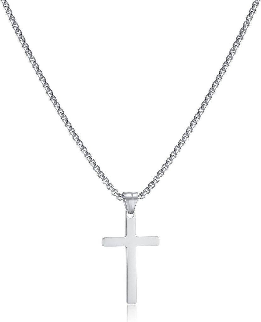 AFSTALR Herren Gold/Silber Kreuz Kette mit Anhänger Produktbild 
