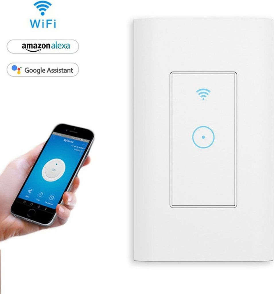 Wifi-Lichtschalter Touch Smart Wireless Remote APP-Kompatibilität Kompatibilität mit Googlehome und IFTTT Voice In-Wall Timer-Schalter Kein Hub e...