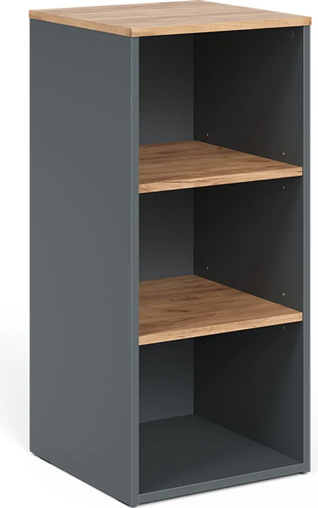 Colonne de Salle de Bain Vicco Viktor Anthracite et Bois 40 cm Modèle 55166