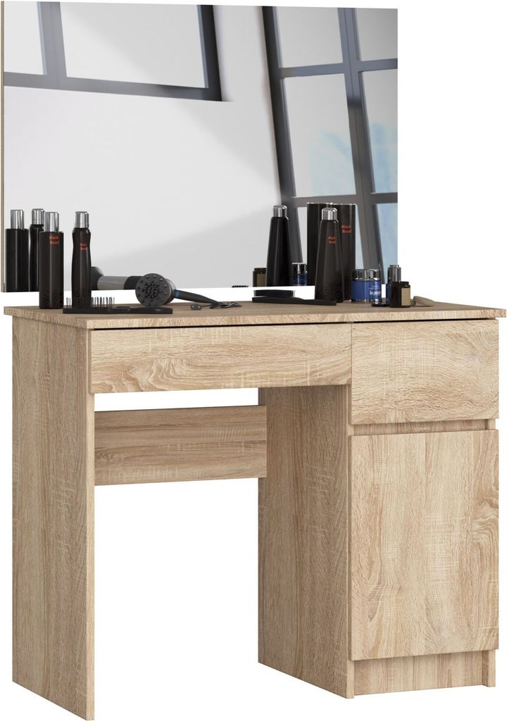 Schminktisch AKORD Frisiertisch Sonoma-Eiche 90 cm B90 x H142 x T50 cm