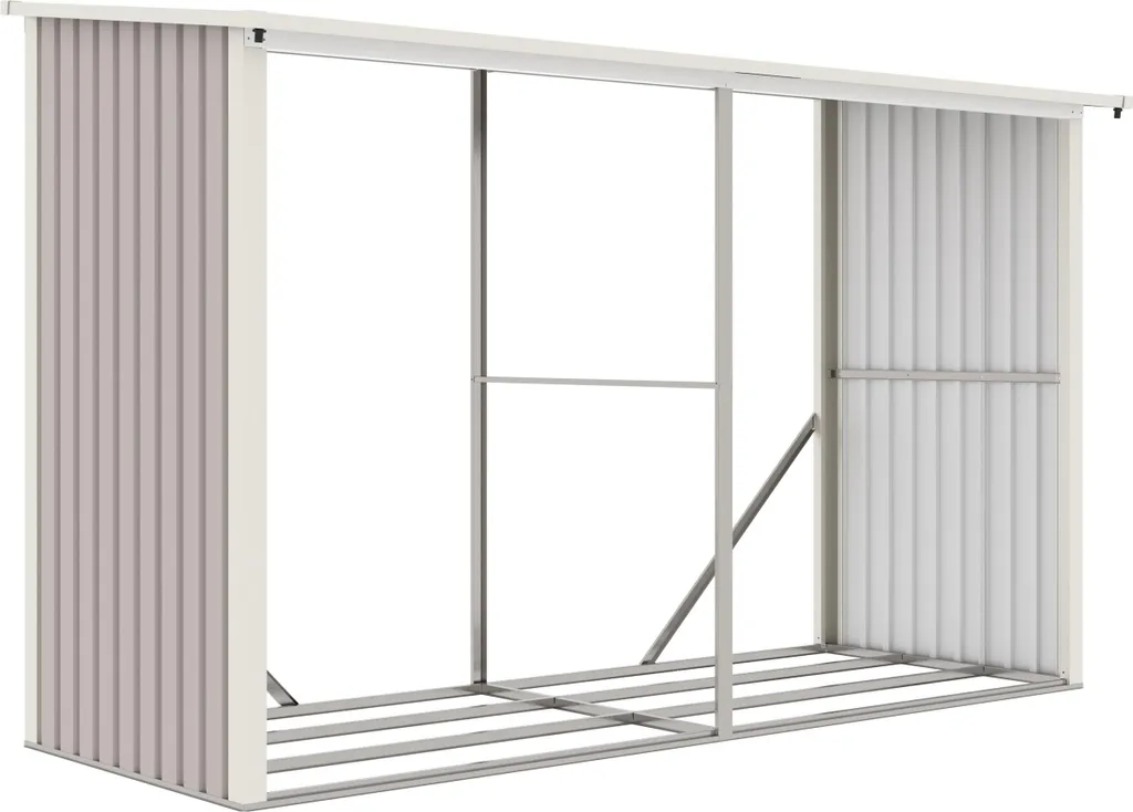 Abri bois gris G21 302x119 cm avec structure renforcée et design moderne
