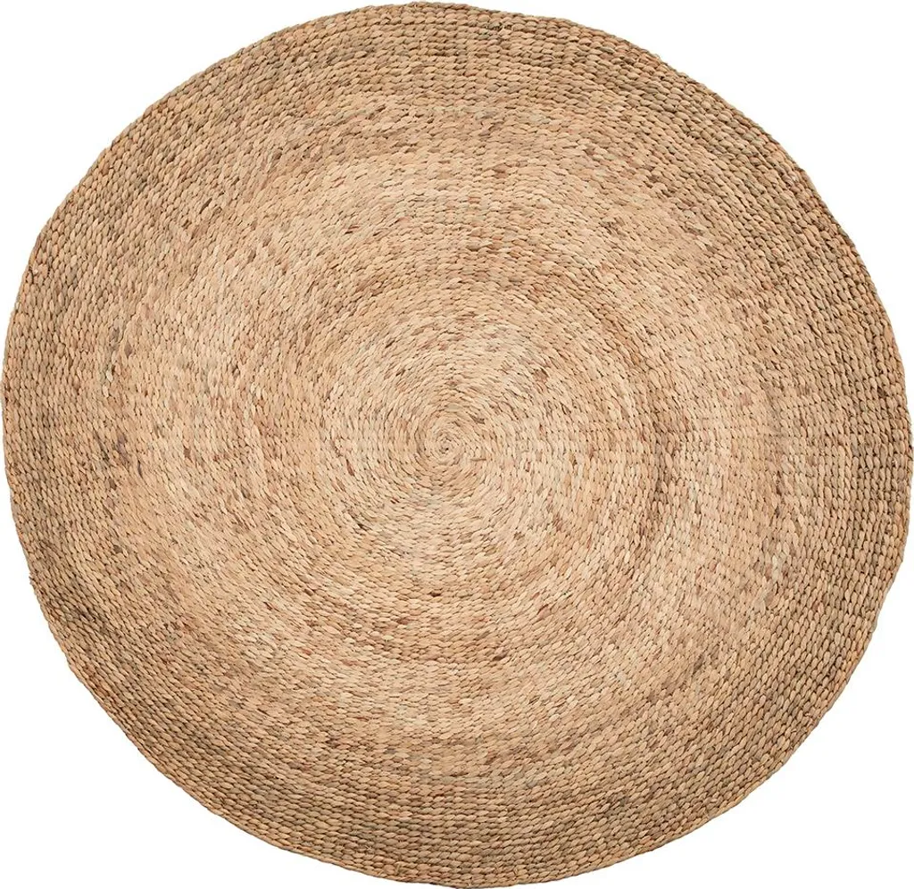 Grand tapis de salon carré en fibres naturelles marron 200x200 cm chic