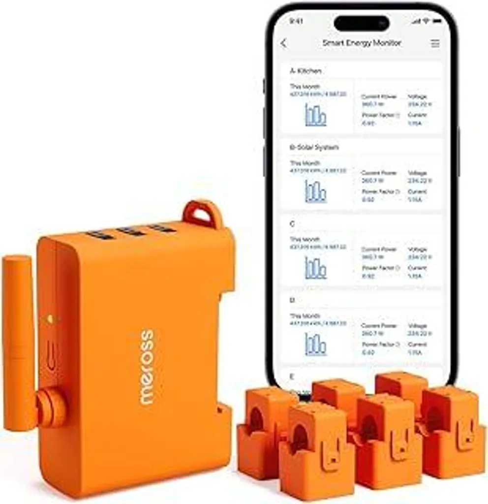 Meross EM06 3-Phase Energy Meter 6 Canali Professionale DIN Wi-Fi